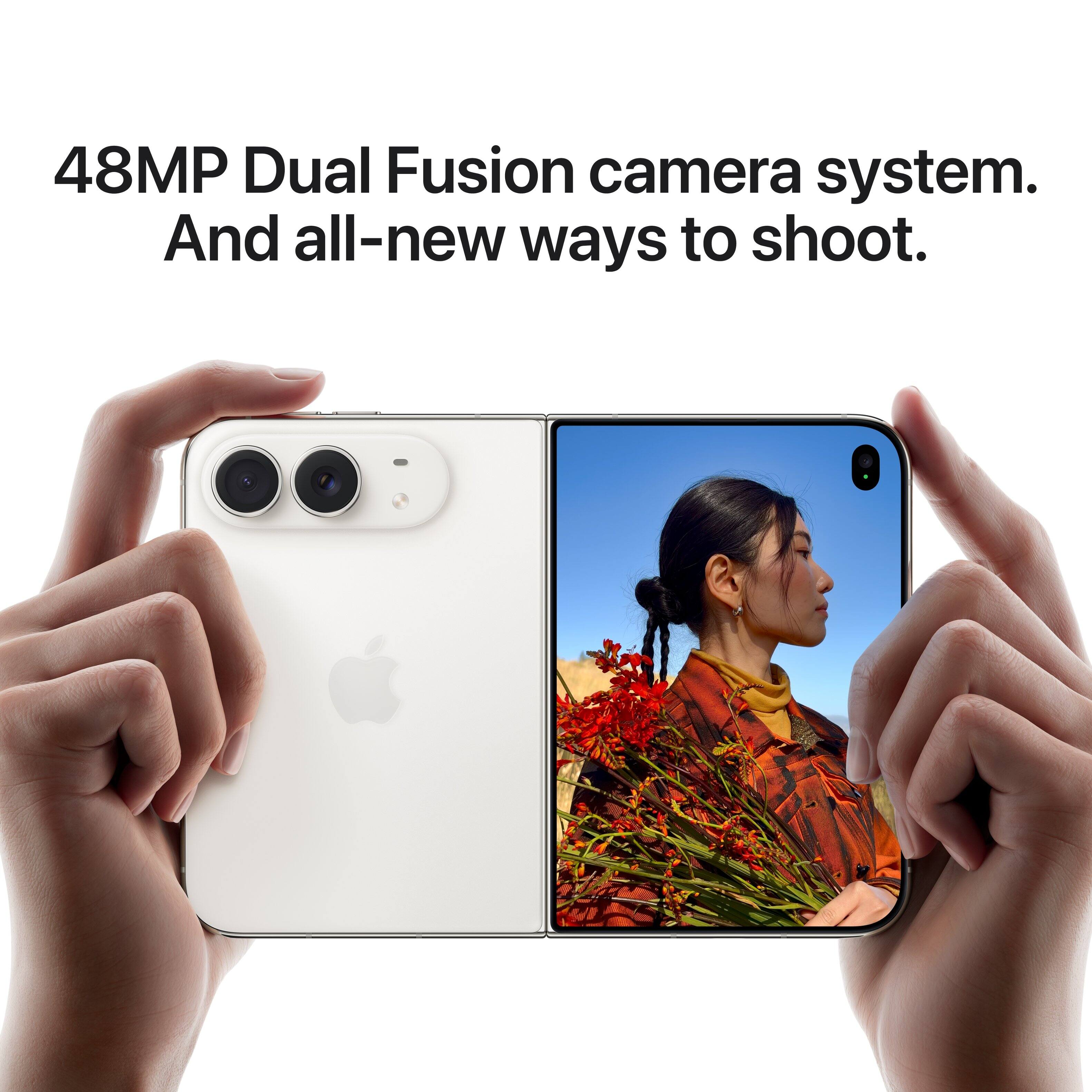 48MP Dual Fusion camera system. And all-new ways to shoot.