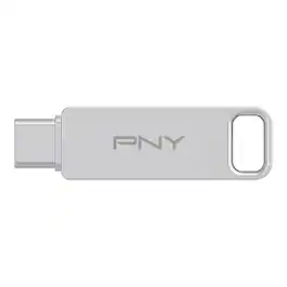PNY - 128GB DUO LINK USB 3.2 Type-C Dual Flash Drive - Silver