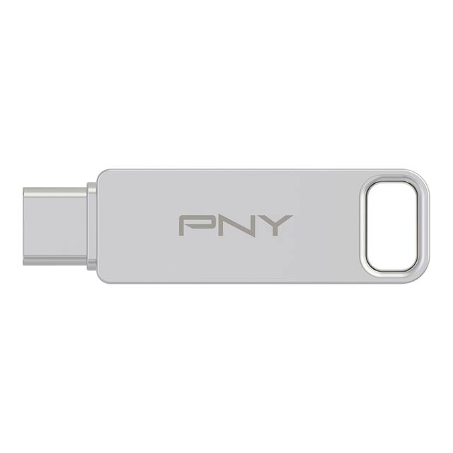 PNY - 128GB DUO LINK USB 3.2 Type-C Dual Flash Drive - Silver