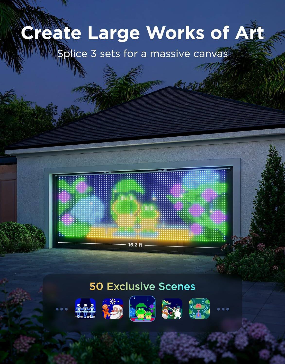 Create Large Works of Art  
Splice 3 sets for a massive canvas  

100  
16.2 ft  

50 Exclusive Scenes