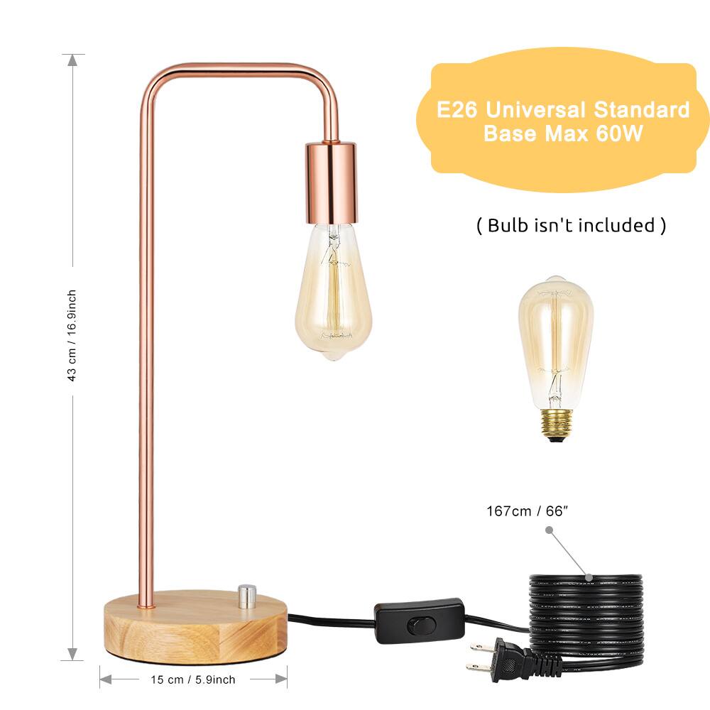 E26 Universal Standard Base Max 60W  
(Bulb isn't included)  

16.9 inch / 43 cm  
167 cm / 66"  
15 cm / 5.9 inch
