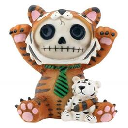 Pacific Trading - Furrybones Tigrrr Skeleton in a Bengal Tiger Costume Figurine Statuette - Orange