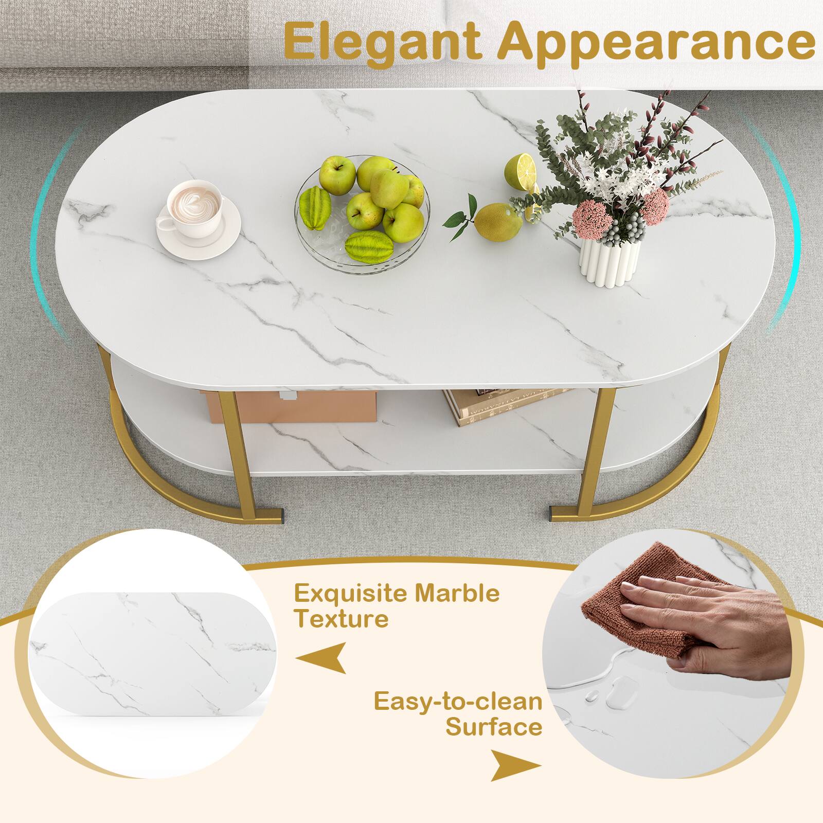 Elegant Appearance  
Exquisite Marble Texture  
Easy-to-clean Surface