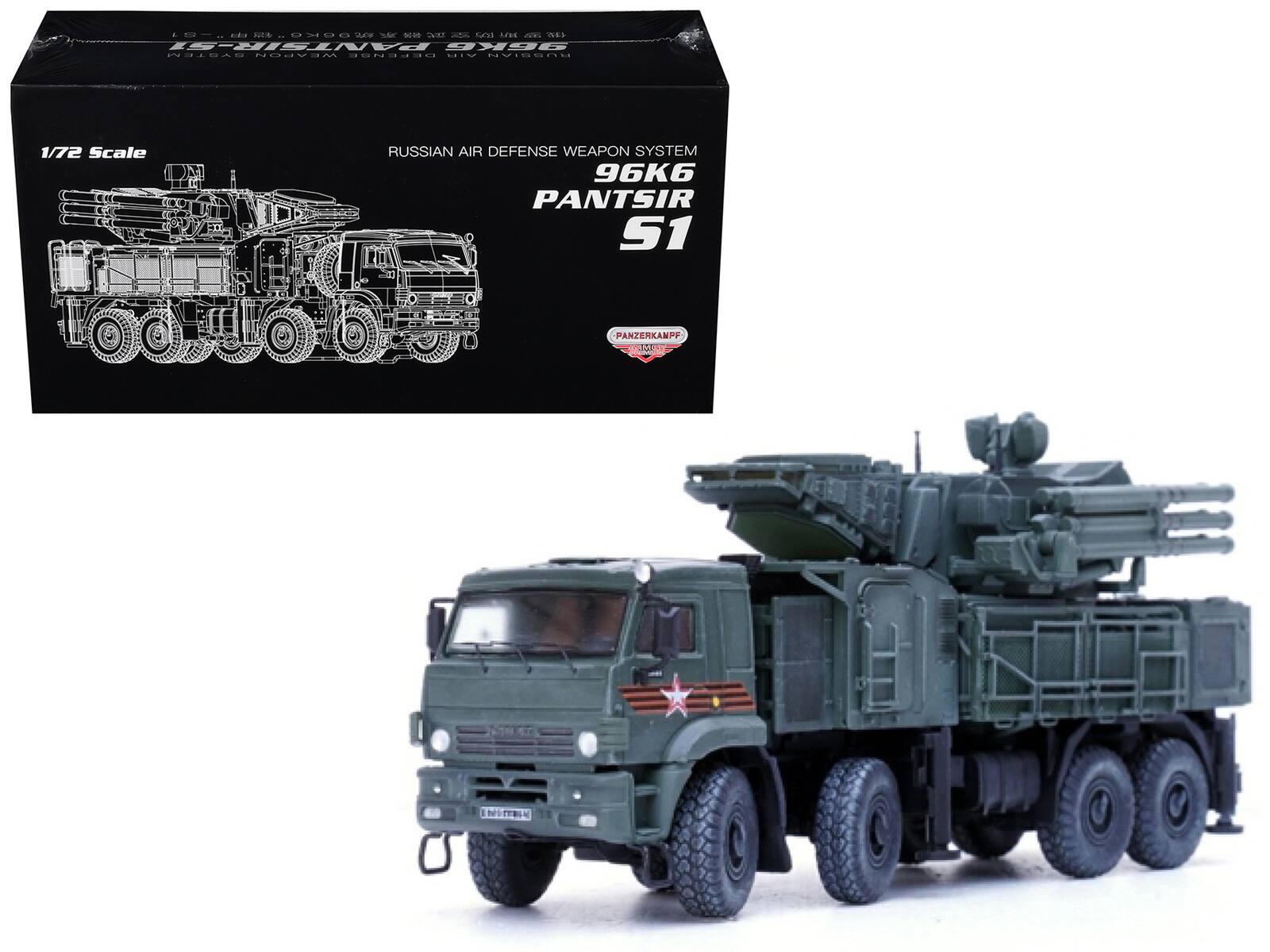 Pantsir S1 96K6 Self-Propelled Air Defense Weapon System Russian Army "Armor Premium" Series 1/72 Model by Panzerkampf