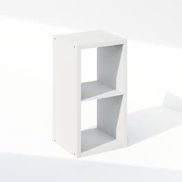 Furinno - Cubic Open Back Multipurpose Clothing & Closet Storage Organizer Shelf, 2-Cube - White