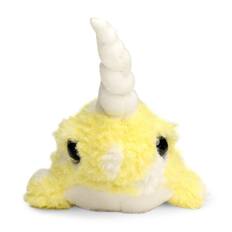 Front. Kellytoy - Cute & Cuddly Narwhal 6 Inch Plush | Light Yellow - Yellow.