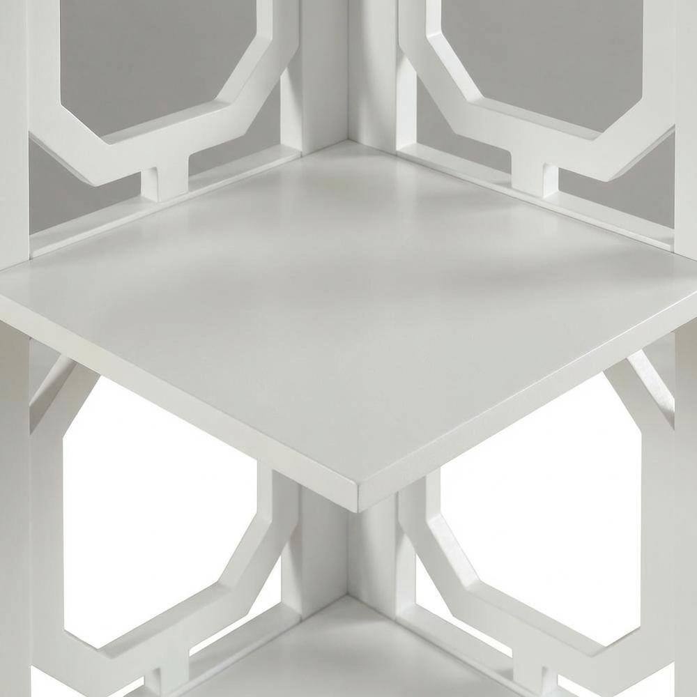 Alt View 3. FurniFact - 5-Tier Corner Bookcase with Durable Non-Lead Paint Finish - White.