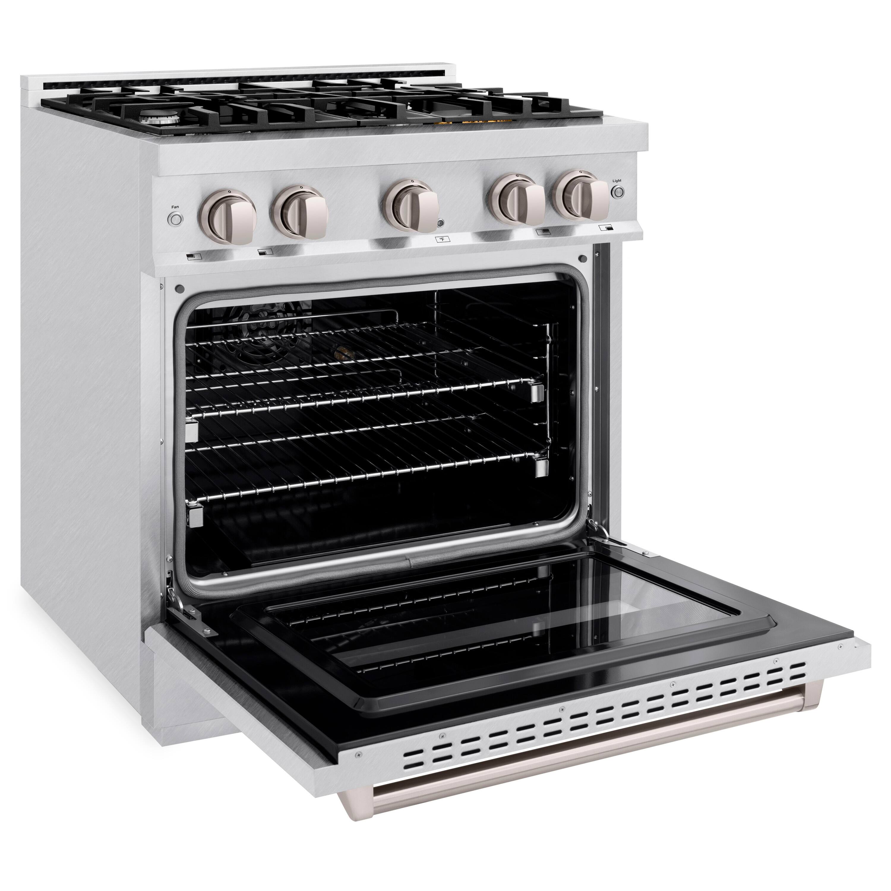 Left. ZLINE - ZLINE 30 in. Classic Gas Range with 4 Burners and Convection Oven (CGRS-30) - Stainless Steel.