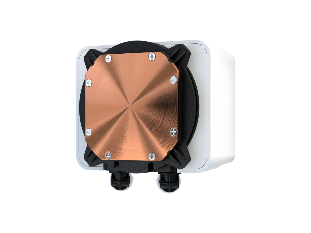 Alt View 9. ASRock - ASRock AIO Challenger White 240 Digital 27mm radiator, 3" Digital Display w/ ARGB, ARGB Hub-lighting fan, white version - White.