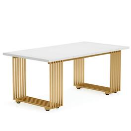 Resenkos - Study Writing Desk, Computer Desk,70.9" Executive Desk, Modern Office Computer Desk Conference Table, Gold - White