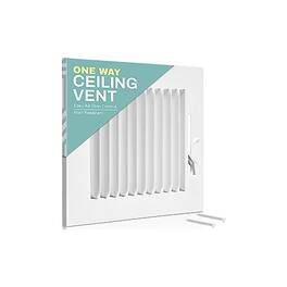 Home Intuition - Ceiling Register - Air Vent Covers - 10x8 Inch 1-Way White Grille Register Cover with HVAC Heat and Cold Air Conditioner