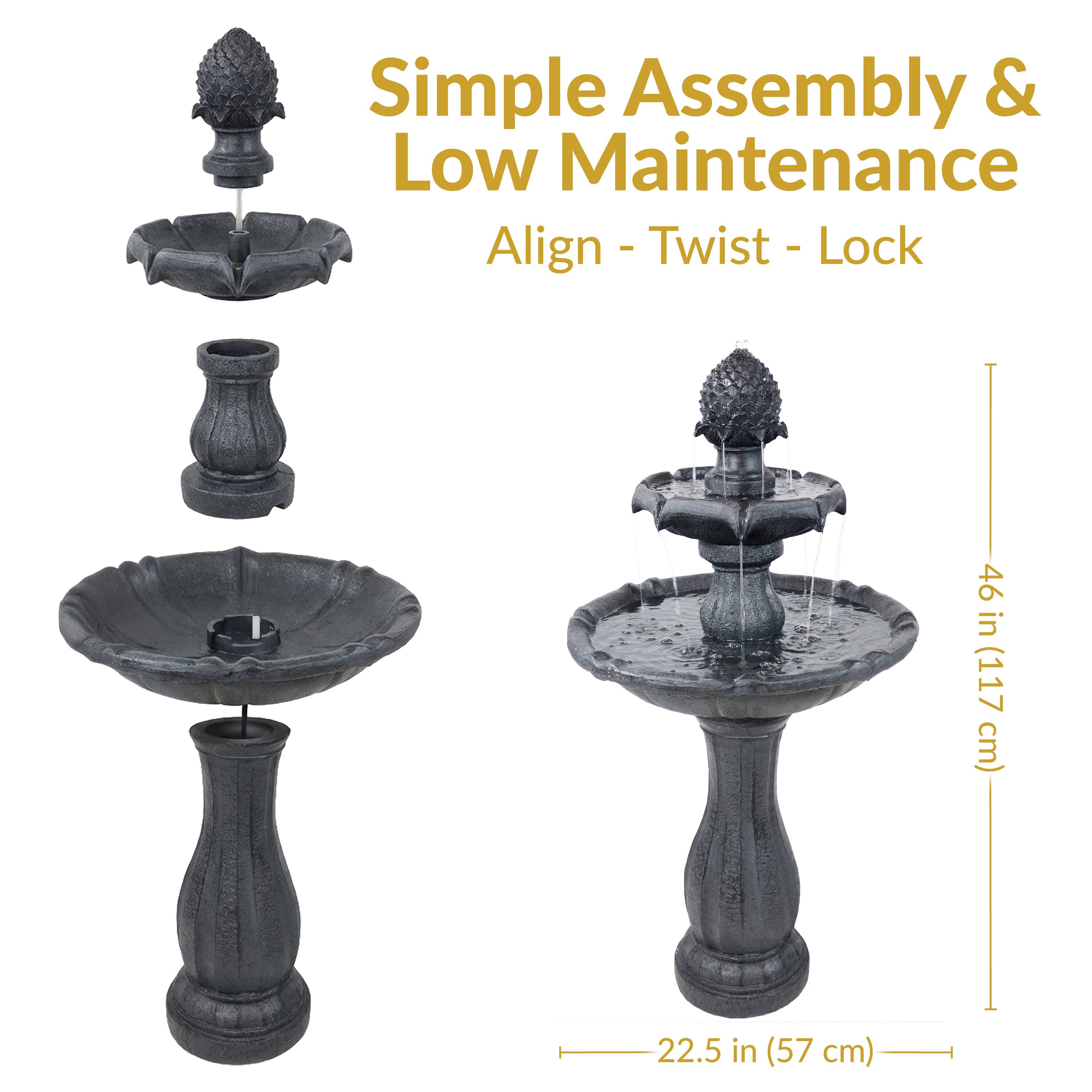 Simple Assembly & Low Maintenance  
Align - Twist - Lock  

46 in (117 cm)  
22.5 in (57 cm)