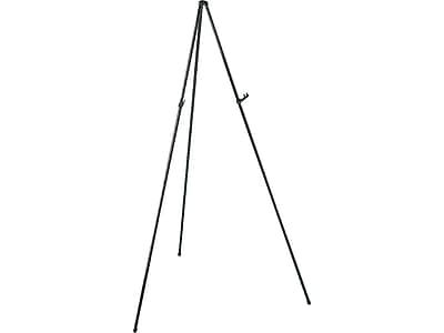 Front. Quartet - Heavy-Duty Instant Display Easel, 63" Metal - Black.