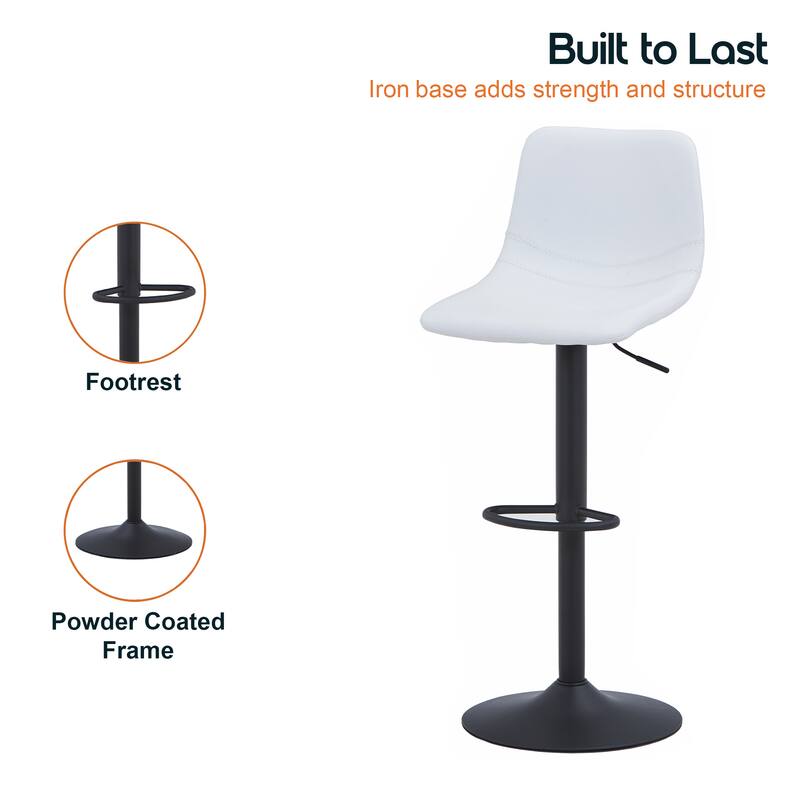 Built to Last  
Iron base adds strength and structure  
Footrest  
Powder Coated Frame