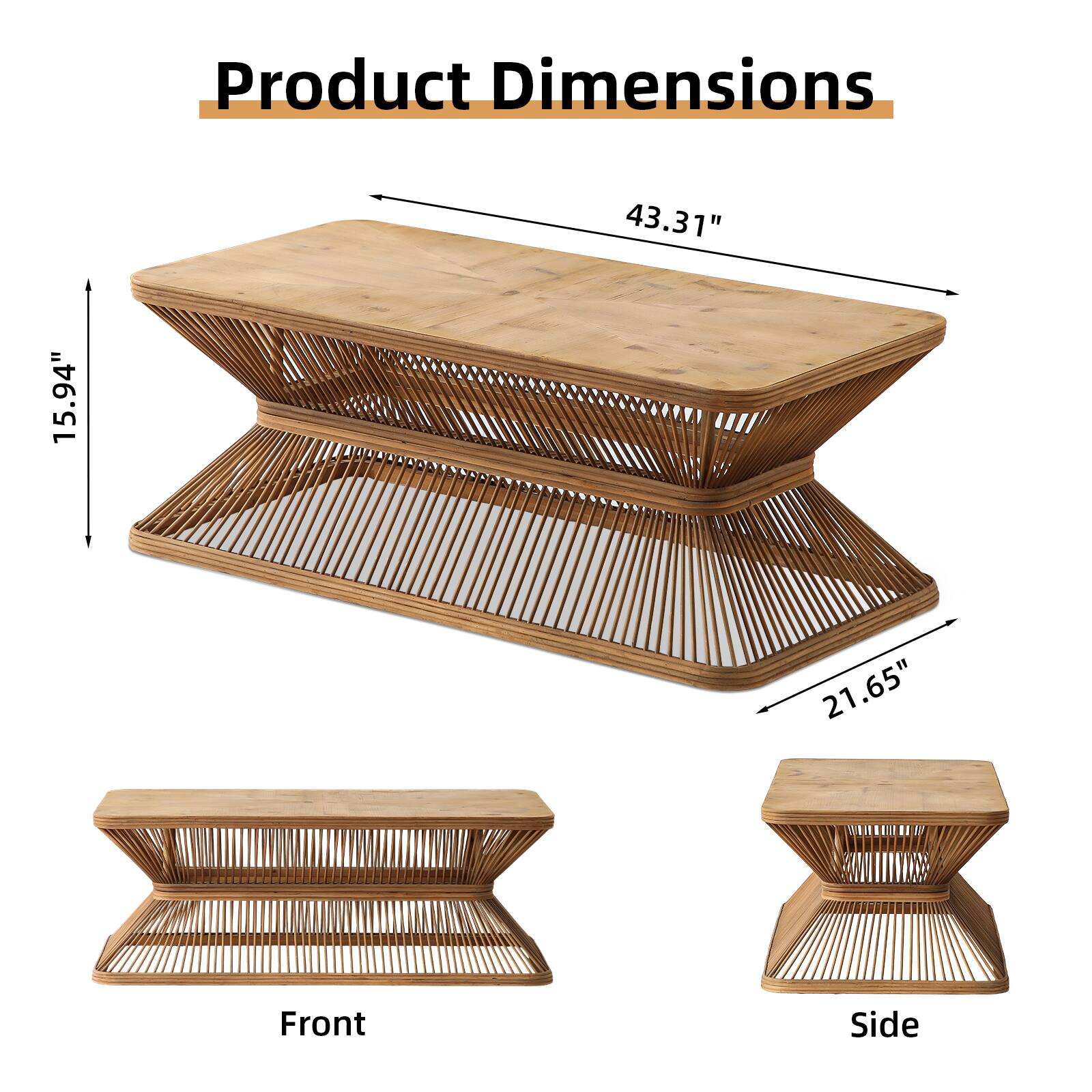 Product Dimensions

Front Side

43.31" 15.94" 21.65"