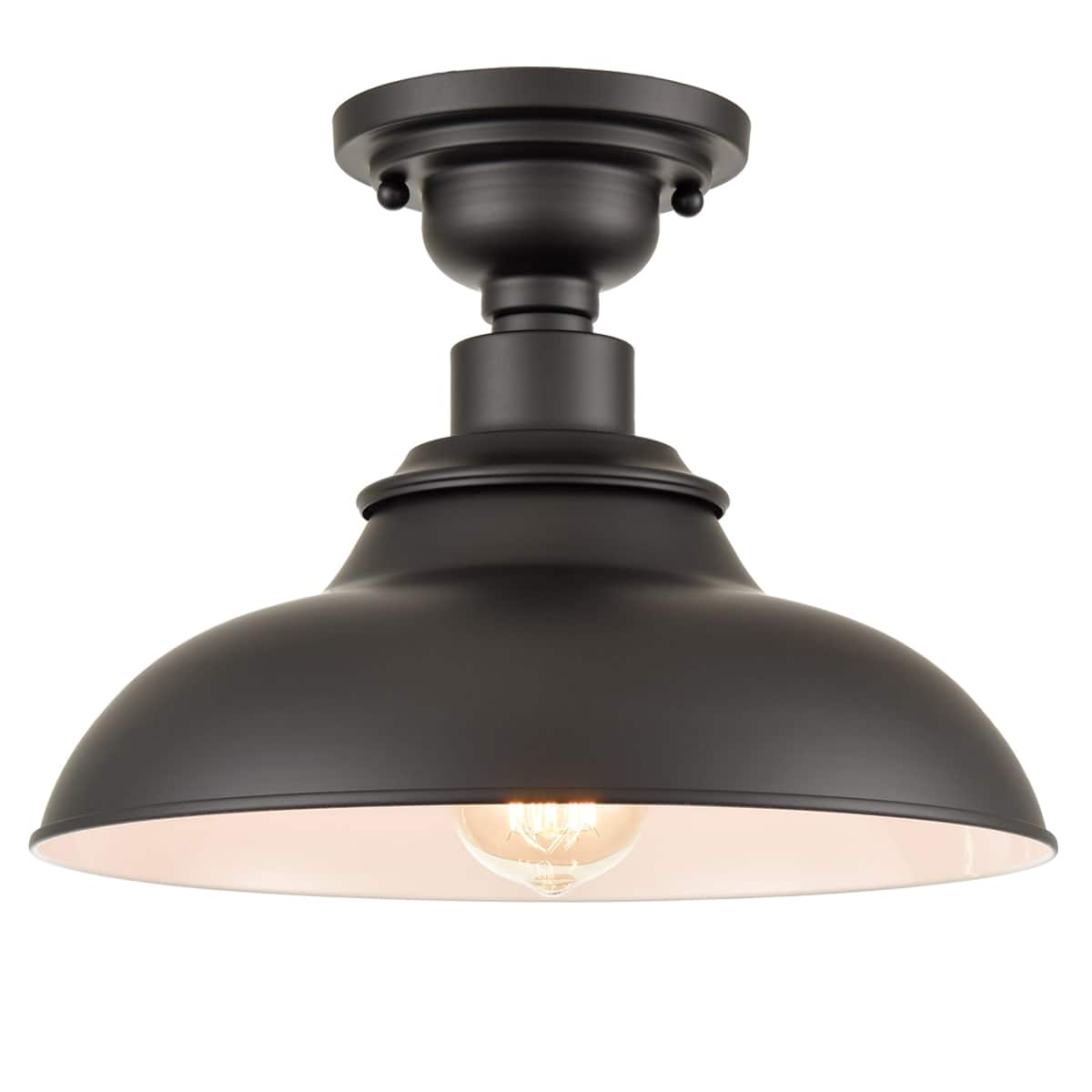 MOOSE - Farmhouse Ceiling Light Semigloss Semi Flush Ceiling Lighting - Black