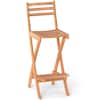 Front. Gymax - Gymax Outdoor Folding Bar Stools w/ Backrest Footrest Wooden Barstools Natural - Yellow.