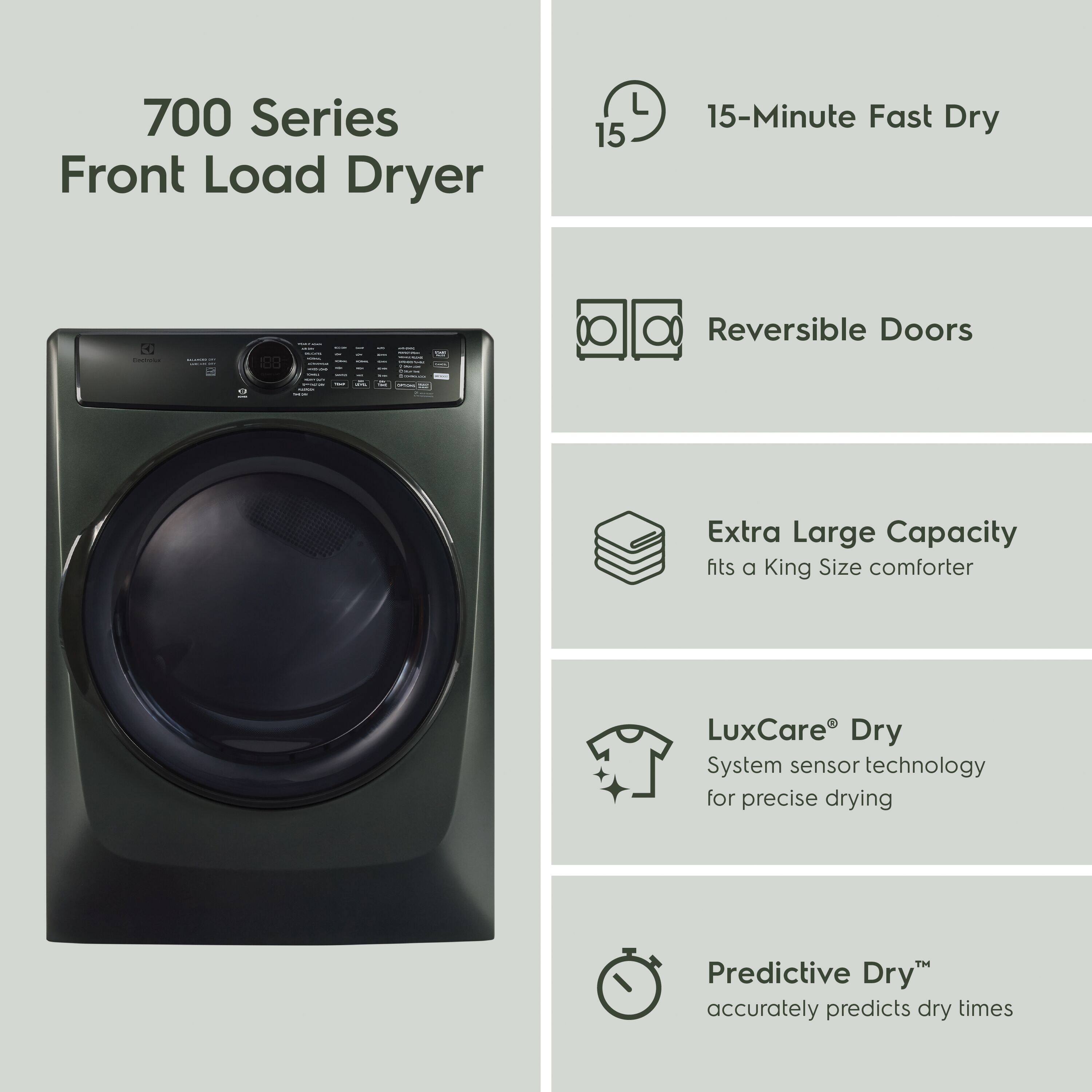 Electrolux Front Load Perfect Steam™ Gas Dryer with LuxCare® Dry and ...