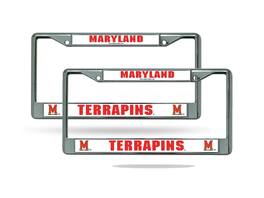 Rico Industries - Maryland Terrapins Chrome Metal (Set of 2) License Plate Frame Set - Multi