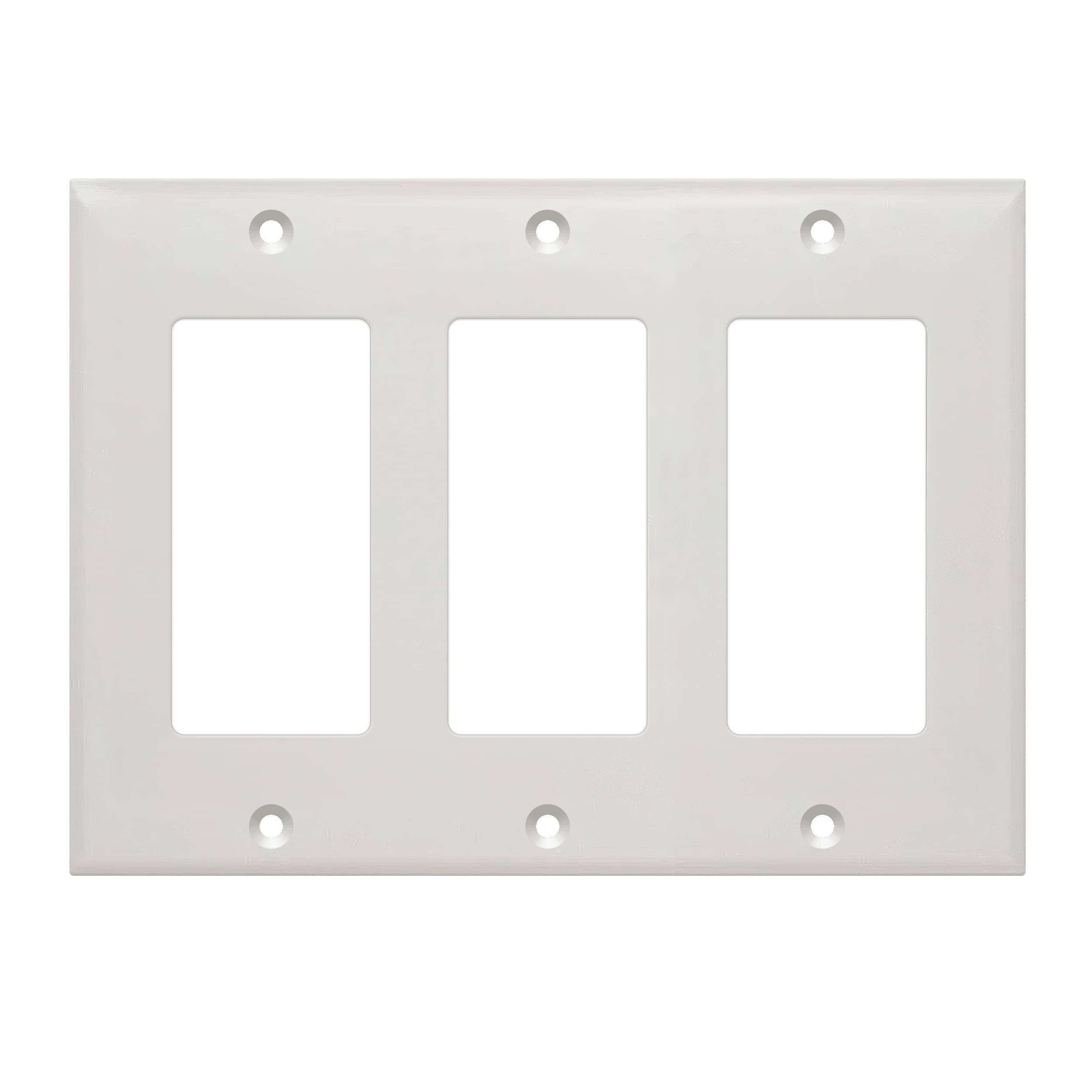 Front. Cmple.com - Cmple - Decorator Wall Plate Insert Decorative Faceplate Standard Keystone Wall Plate Cover - 3 Gang - White.