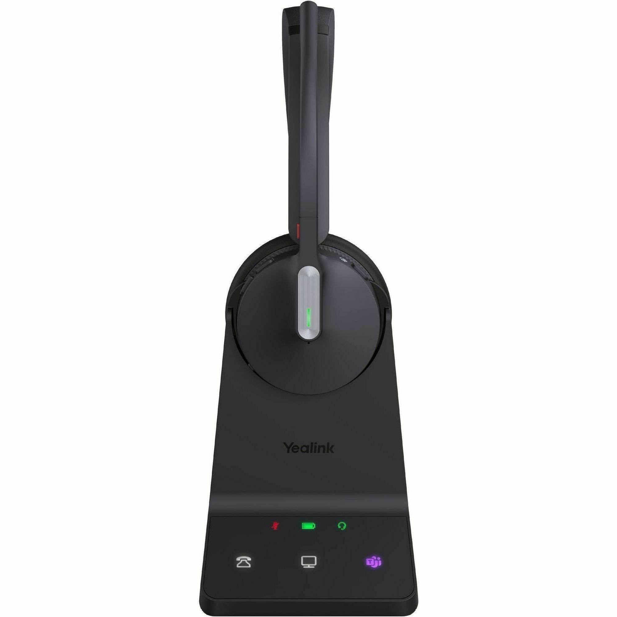 Alt View 4. Yealink - Yealink WH64 Headset - Microsoft Teams Certification - Stereo - Wireless - Bluetooth/DECT - 492.1 ft - 20 Hz to 20 kHz.