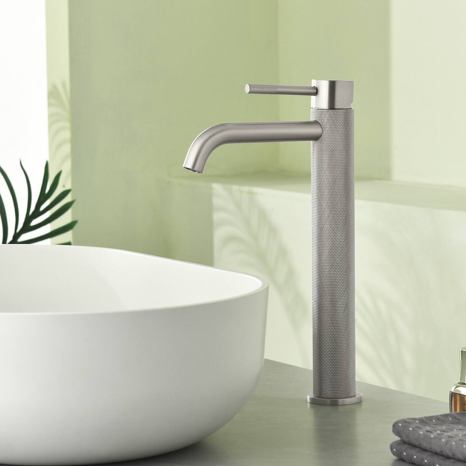 Alt View 1. Boyel Living - Brushed Nickel Carved Bathroom Faucet Solid Brass - Brushed Nickel.