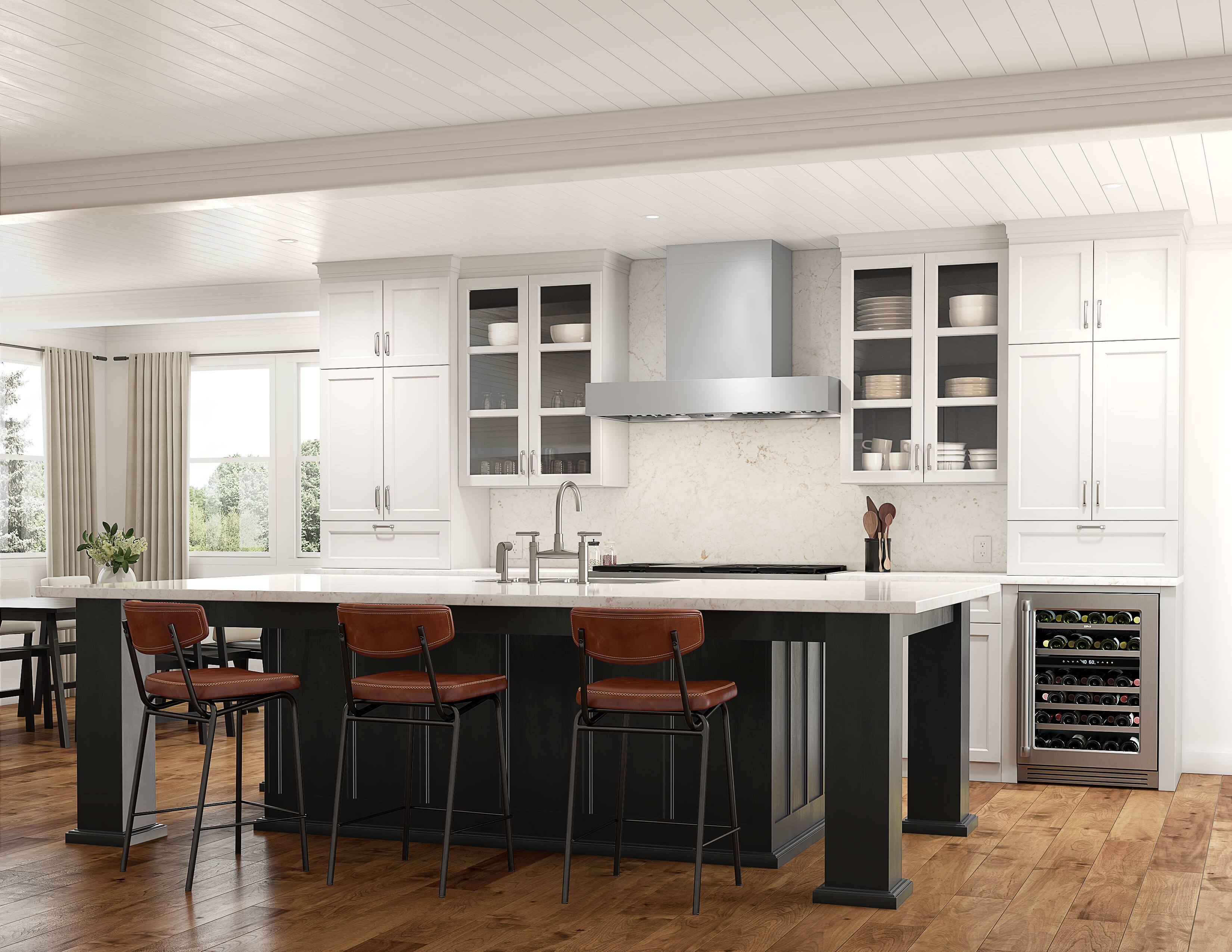 Alt View 13. Zephyr - Roma Pro 48 in. 650 CFM Wall Mount Range Hood with TruHue - Stainless Steel.