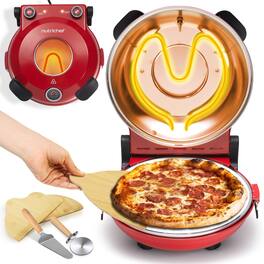 NutriChef - Electric Pizza Oven | 12 Inch - Red