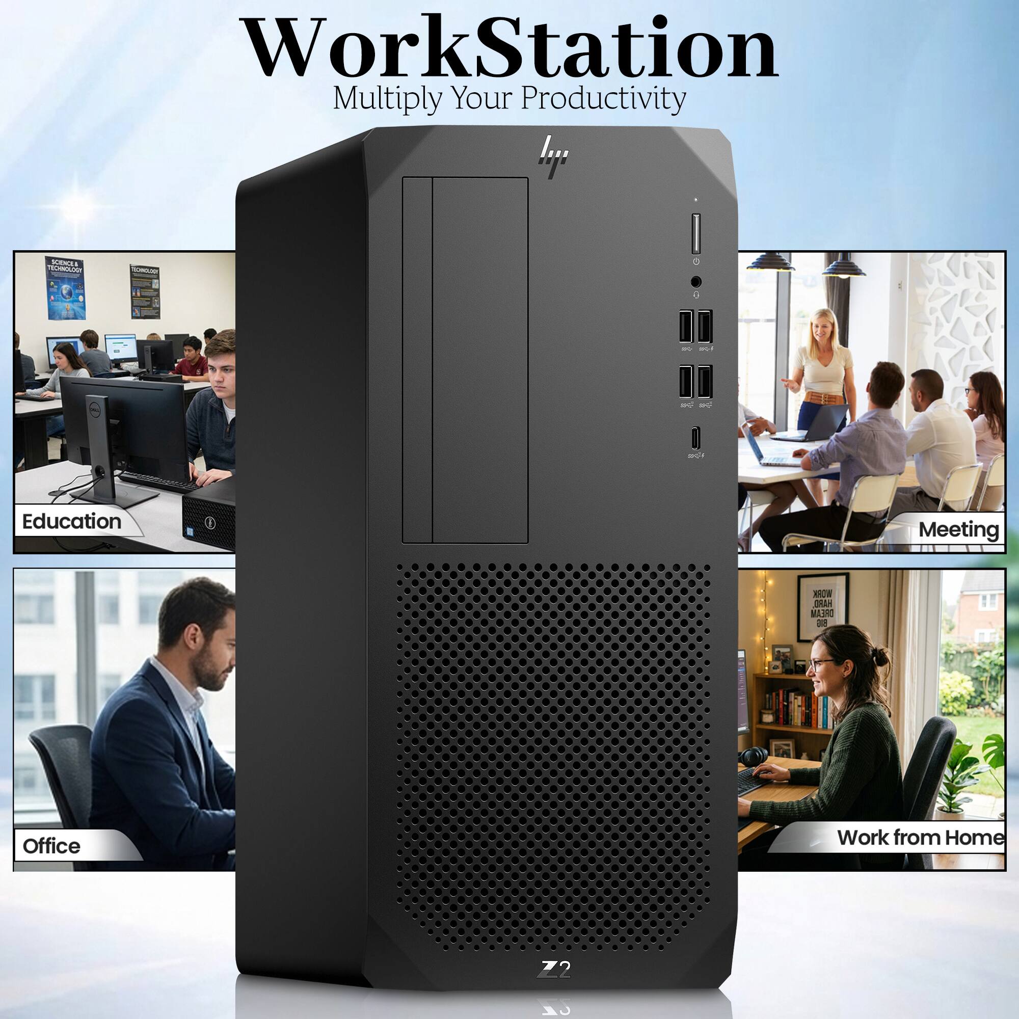 Refurbished Excellent Bundle HP Z2 G5 Tower Desktop Computer