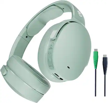 Front. Skullcandy - Hesh ANC Wireless Over the ear Bluetooth Headphones, Active Noise Cancelling, Up to 22 Hrs Battery, Lightweight Design - Preppy Sage.