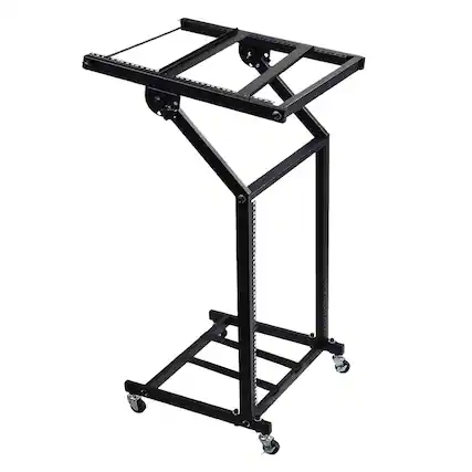 Front. 5 CORE - 5Core DJ Mixer Stand 12U Adjustable Rack Mount Stage Cart Audio Studio Equipment - Black.