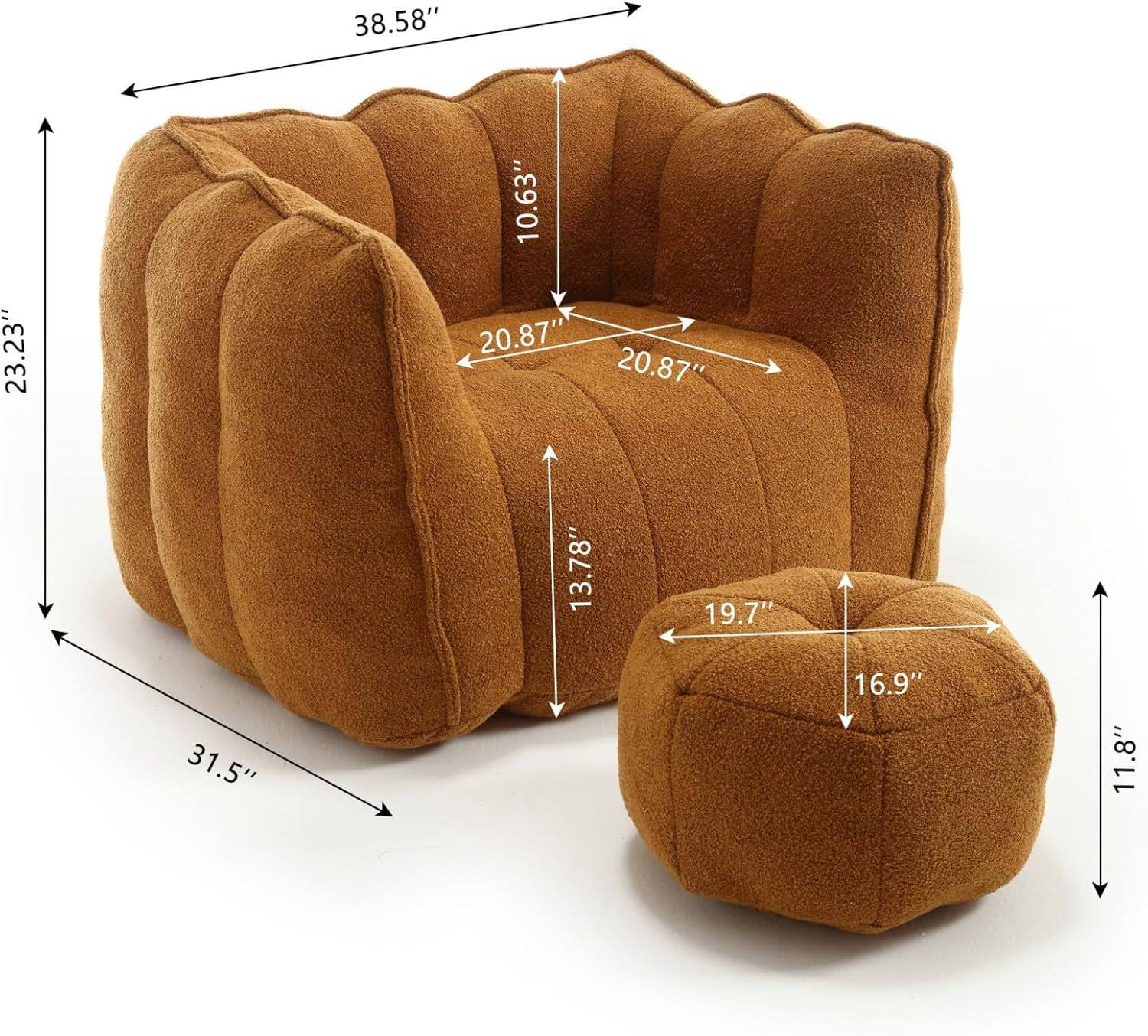 38.58" 23.23" 10.63" 20.87" 20.87" 13.78" 19.7" 31.5" 16.9" 11.8"