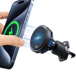 Esoulk - 25W Qi 2.2 Cooling Magnetic Wireless Car Charger For Car Air Vent Compatible with iPhone 17 Pro Max - Black