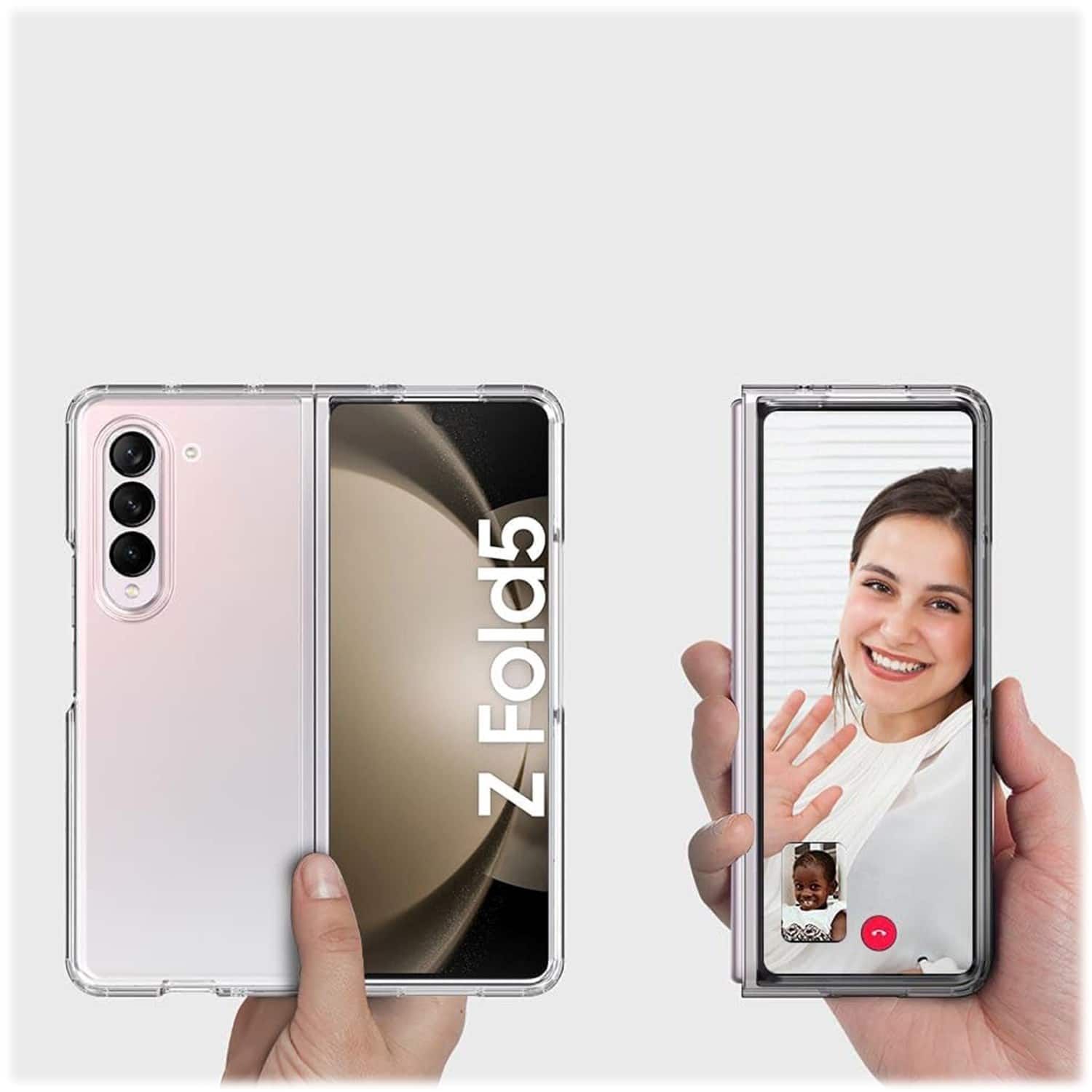 Alt View 15. SaharaCase - Hybrid-Flex Hard Shell Series Case for Samsung Galaxy Z Fold5 - Clear.