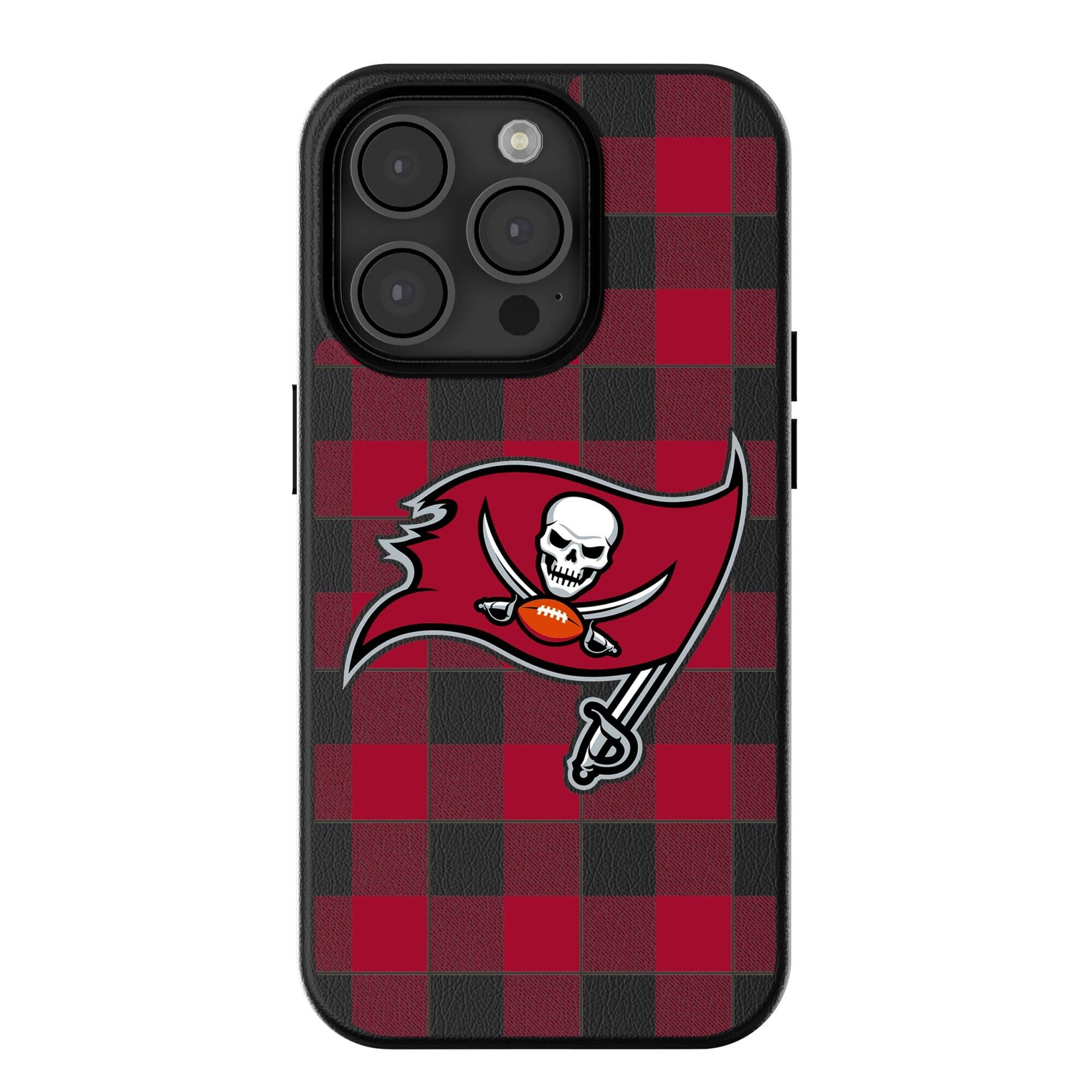 Keyscaper - NFL - Tampa Bay Buccaneers Plaid Magnetic Bump iPhone Case - 15 Pro - Black price history on PriceWatchPro