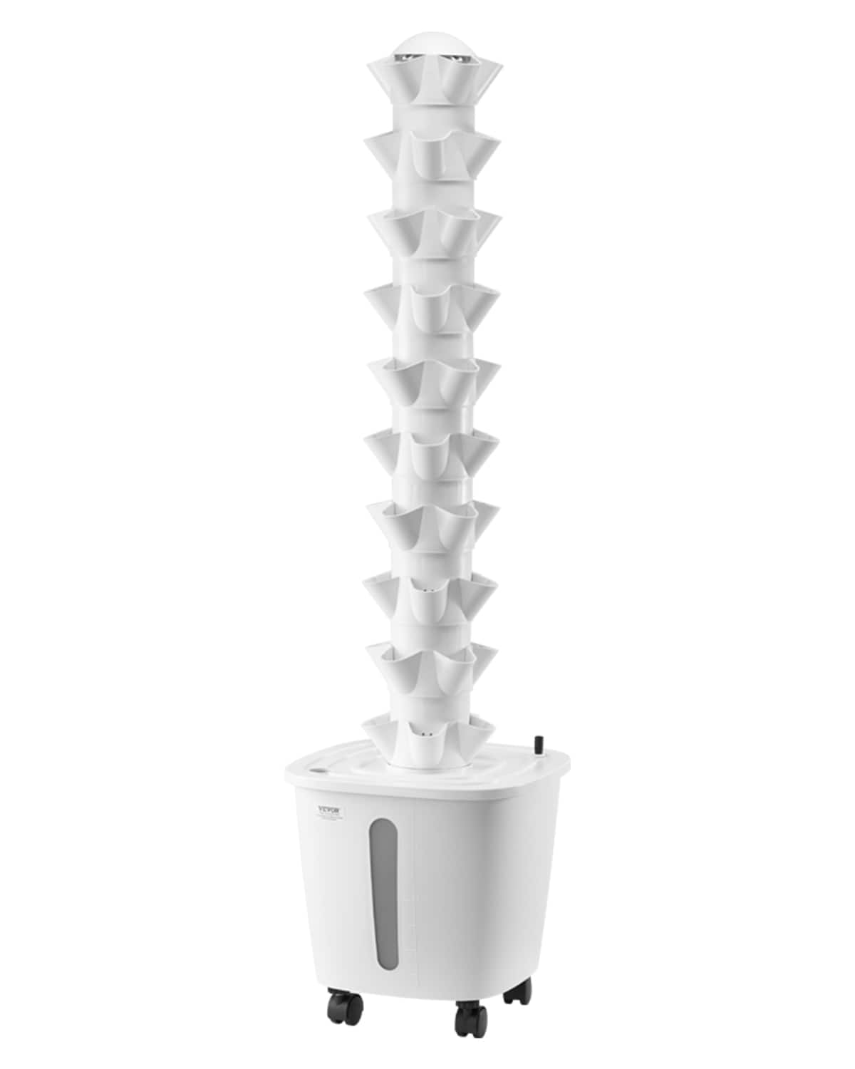 Front. VEVOR - Hydroponic Growing System, 50 Pods Vertical 10 Tiers Hydroponic Tower, Rolling Hydronic Garden with Water Pump & Wheels - White.