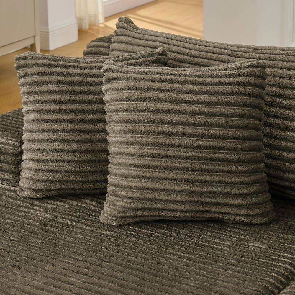 Alt View 6. Kadyn - Two-Seater Compressed Lounge Chair, Velvet Upholstery with Fluffy Cushioning, Ready to Use Design, Brown - Brown.