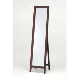 Hivvago - Contemporary Solid Wood Floor Mirror - Walnut Finish