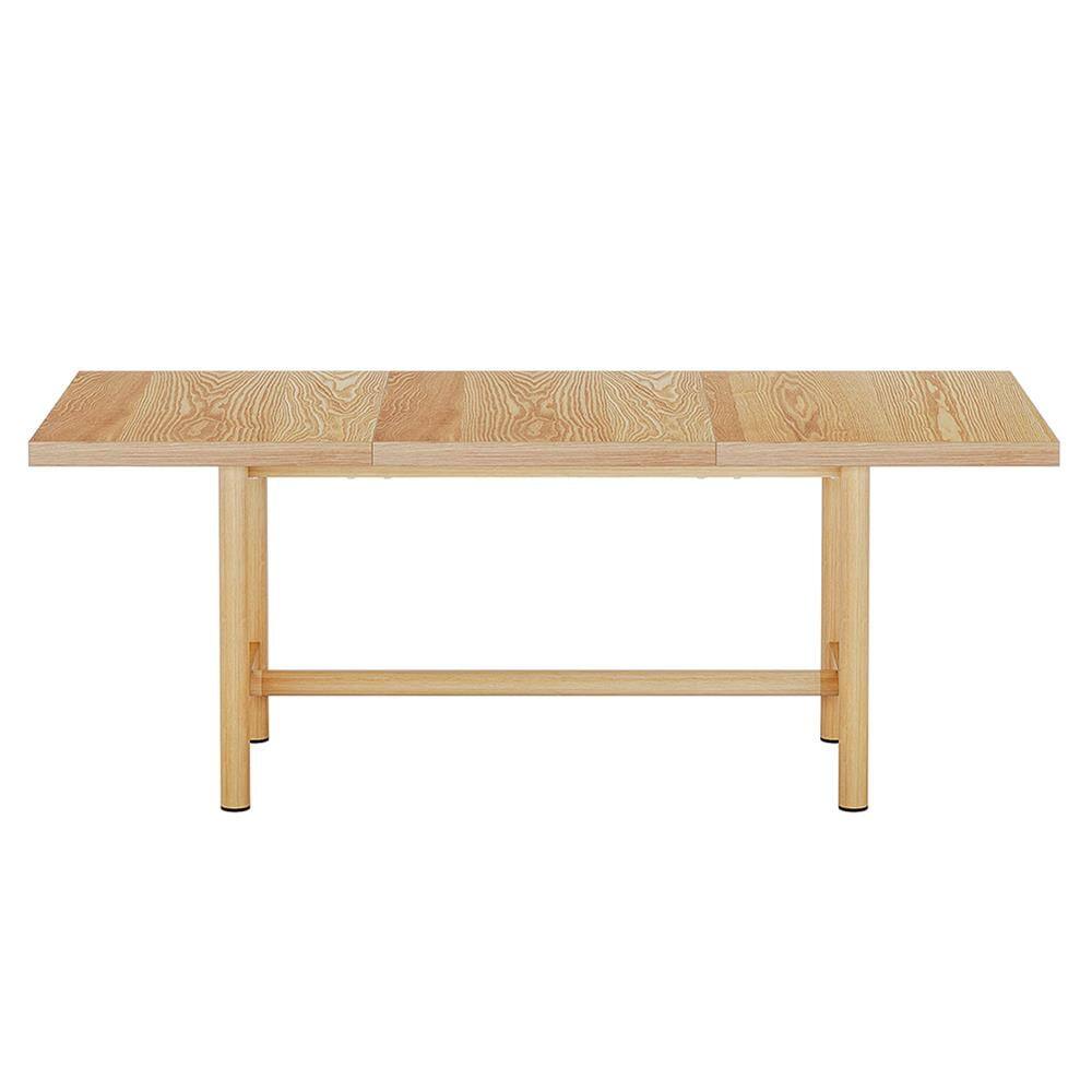 Left. Kadyn - Kadyn End Table,Dining Table, Living Room Table,Wood Dining Table, 63" Farmhouse Kitchen Dinner Table for 6 People,Brown - Brown.