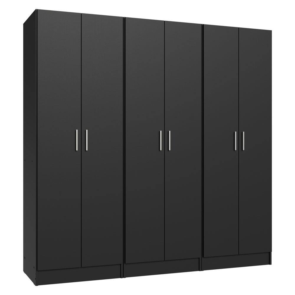 Angle. Madesa - Madesa Kitchen Pantry Set Storage Cabinet 6 Doors 12 Utility Shelves 70"L Organization Unit for Kitchen - Black - Black.