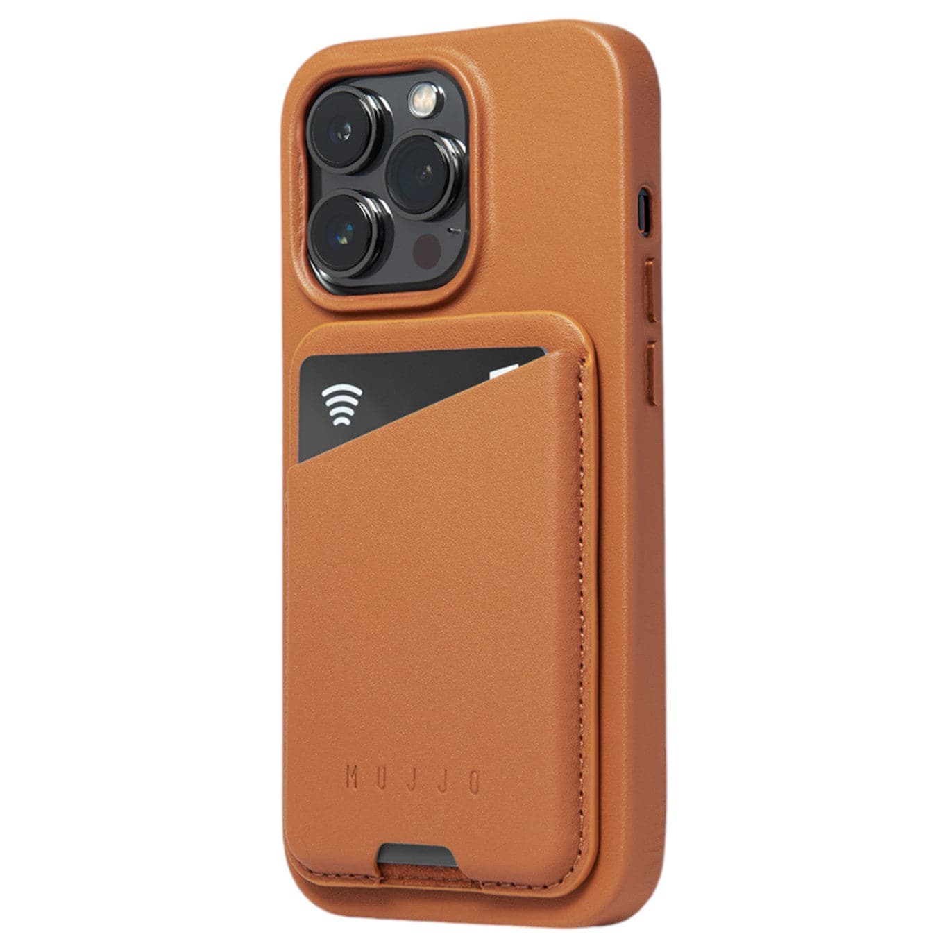 Alt View Zoom 1. Mujjo - Full Leather Magnetic Wallet for Apple iPhone - Light Tan.