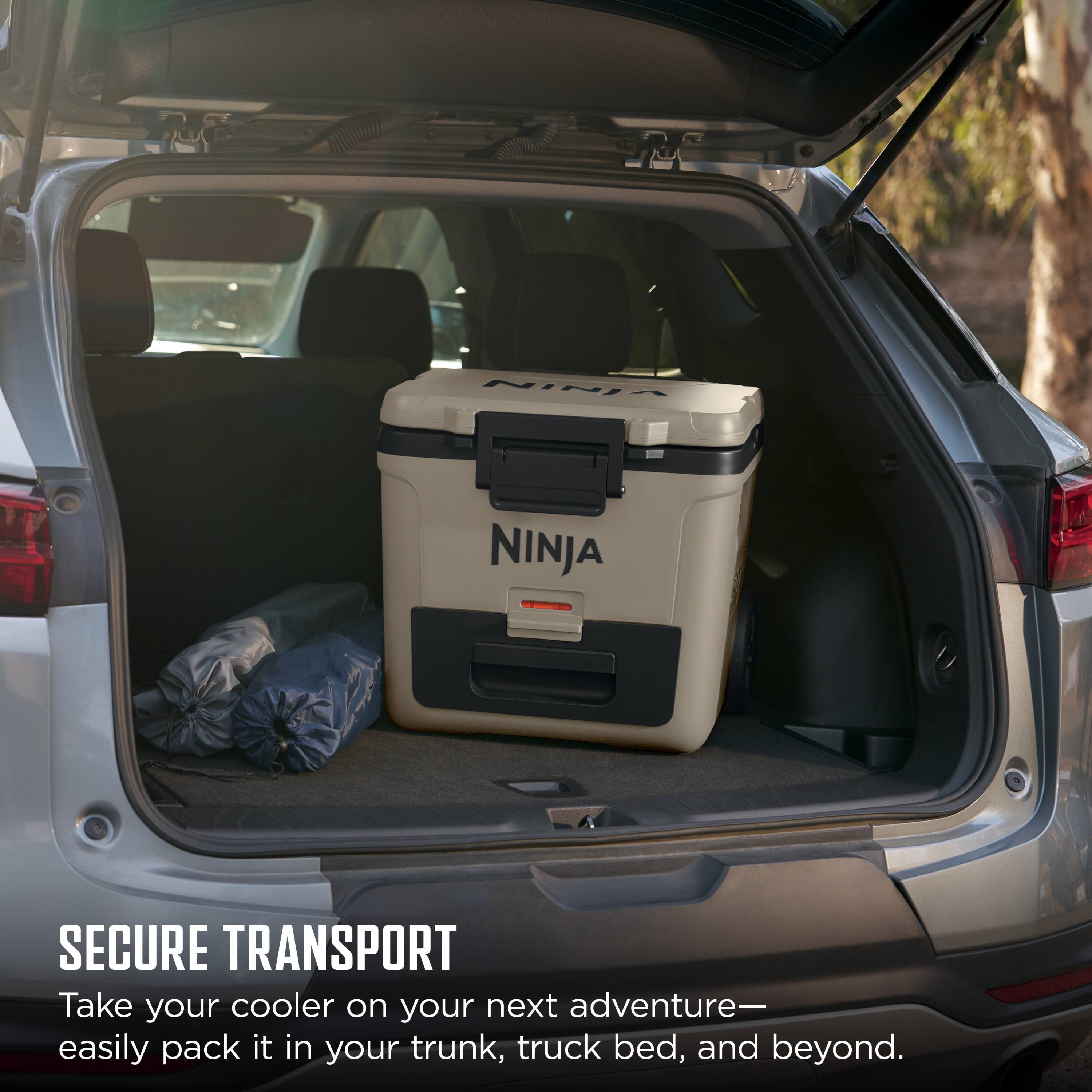 NINJA SECURE TRANSPORT

Take your cooler on your next adventure—easily pack it in your trunk, truck bed, and beyond.