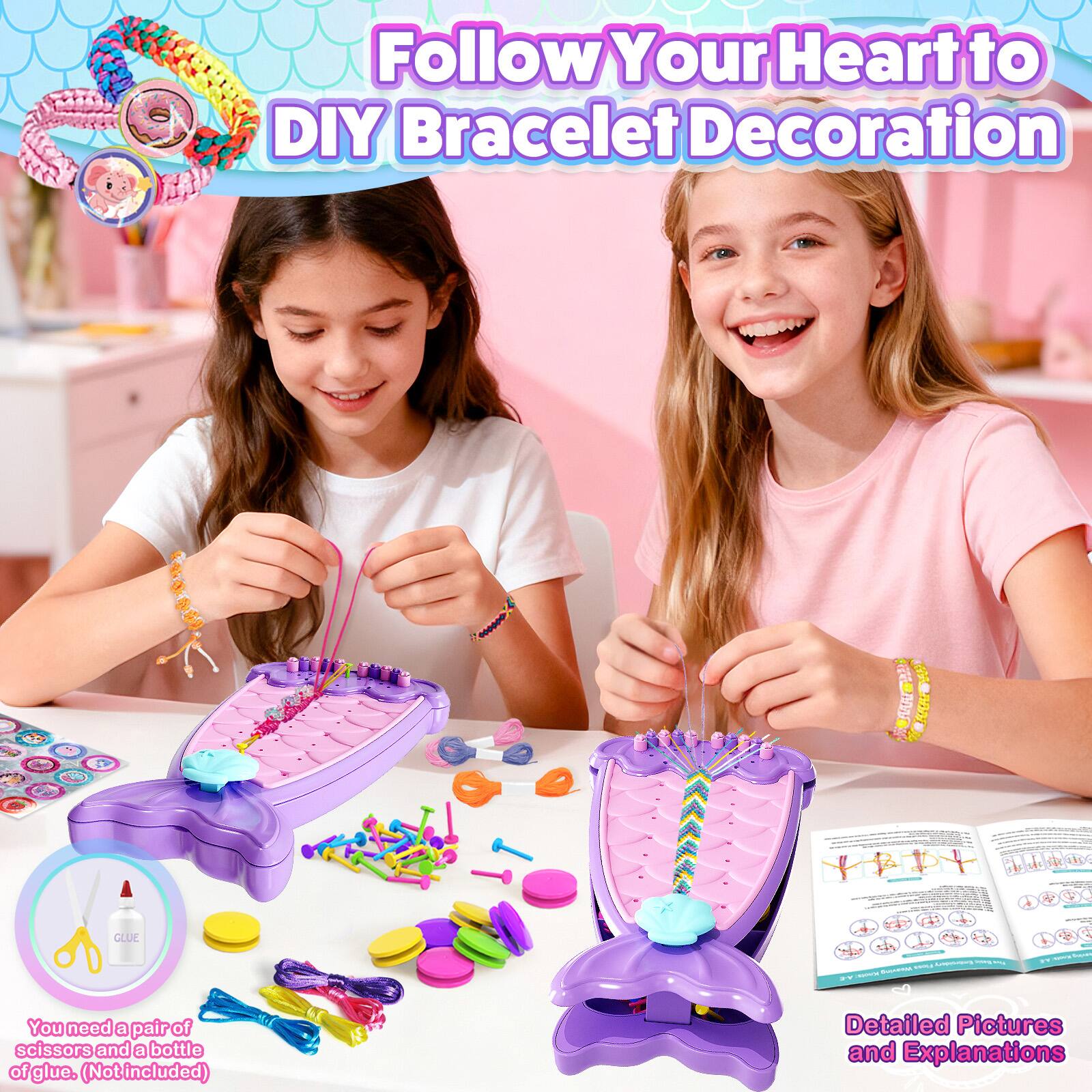 Follow Your Heart to DIY Bracelet Decoration

You need a pair of scissors and a bottle of glue. (Not included)

Detailed Pictures and Explanations
