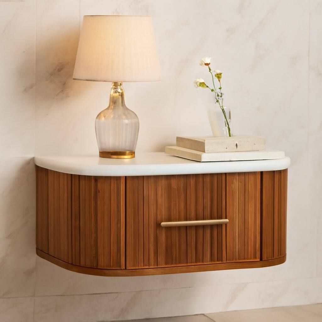 Alt View 2. Artisan Furniture - Artisan Furniture Solid Wood Beaumont Wall-Mounted Bedside - Brown.