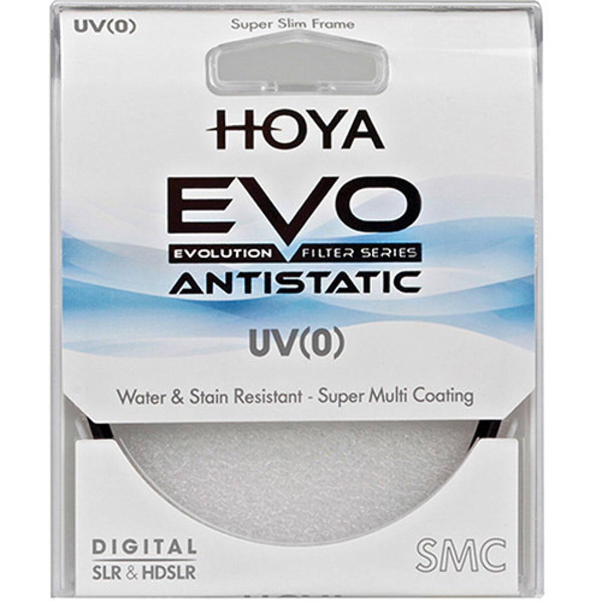 UV(0) Super Slim Frame HOYA EVO EVOLUTION FILTER SERIES ANTISTATIC UV(0) Water & Stain Resistant - Super Multi Coating DIGITAL SLR & HDSLR SMC