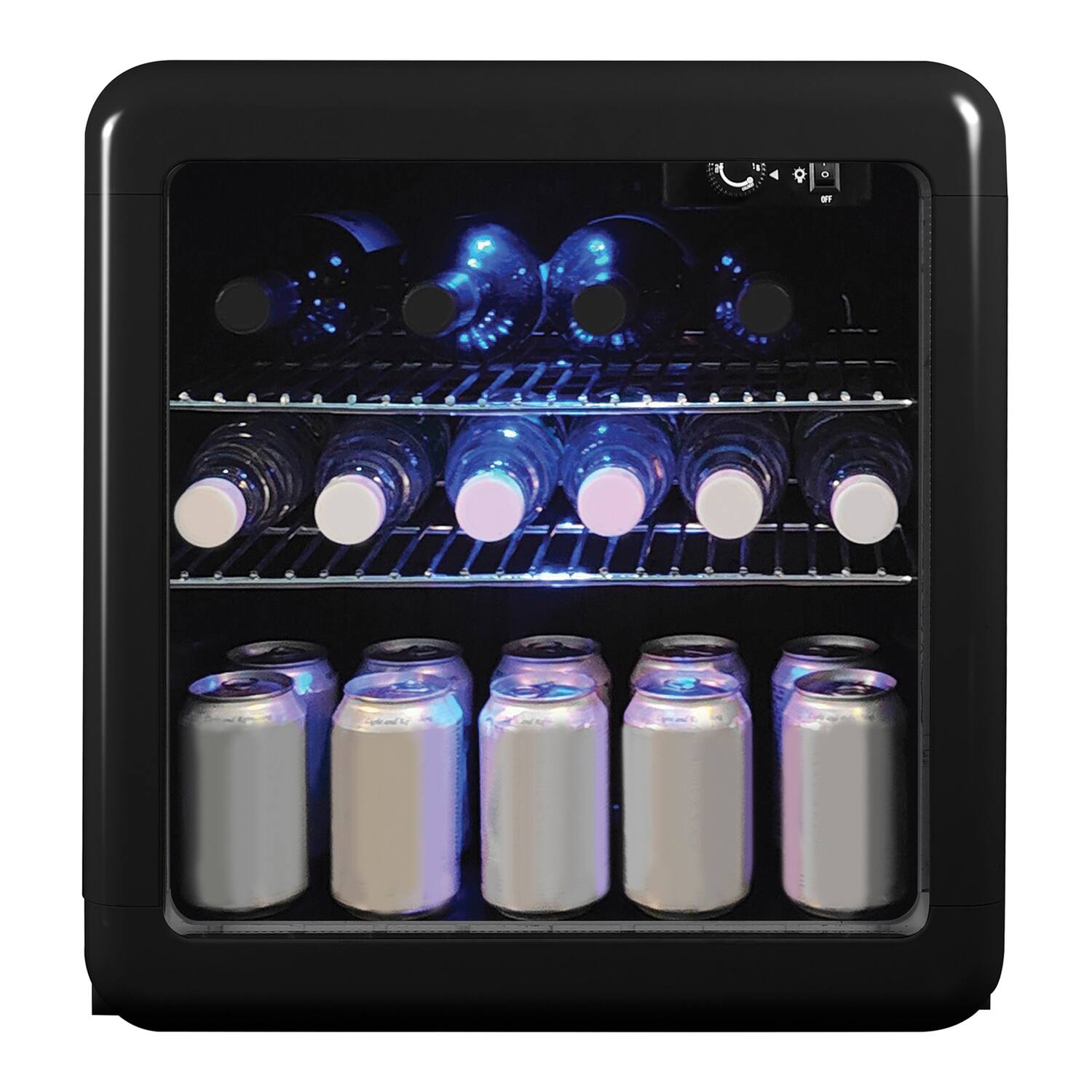 Left. Magic Chef - 1.7-Cu. Ft. Retro Beverage Cooler - Black.