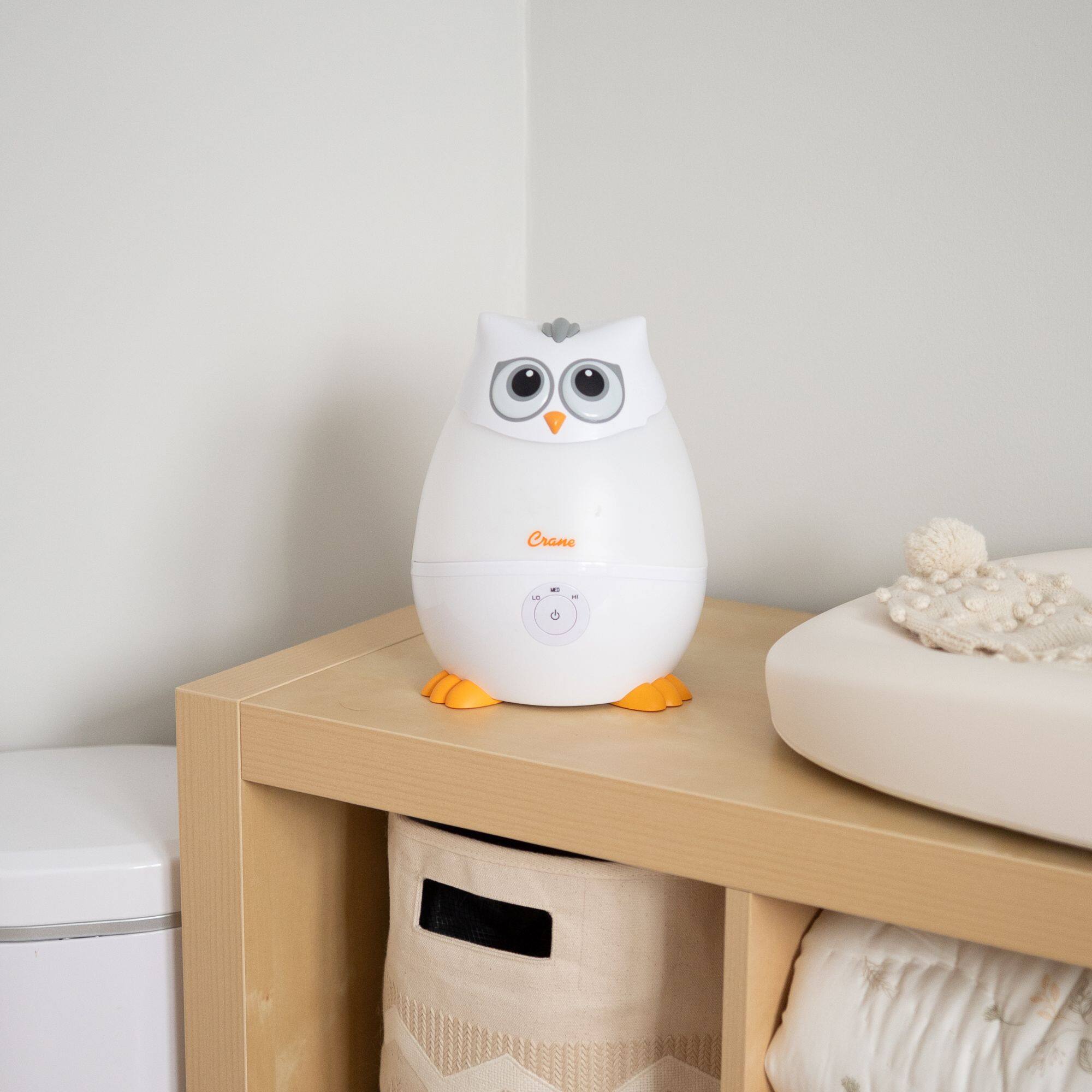 Alt View 1. CRANE - Crane Baby Mini-Adorable Snow Owl 0.5 Gal. Baby Humidifier, Cool Mist with Aroma Tray & Night Light - White.