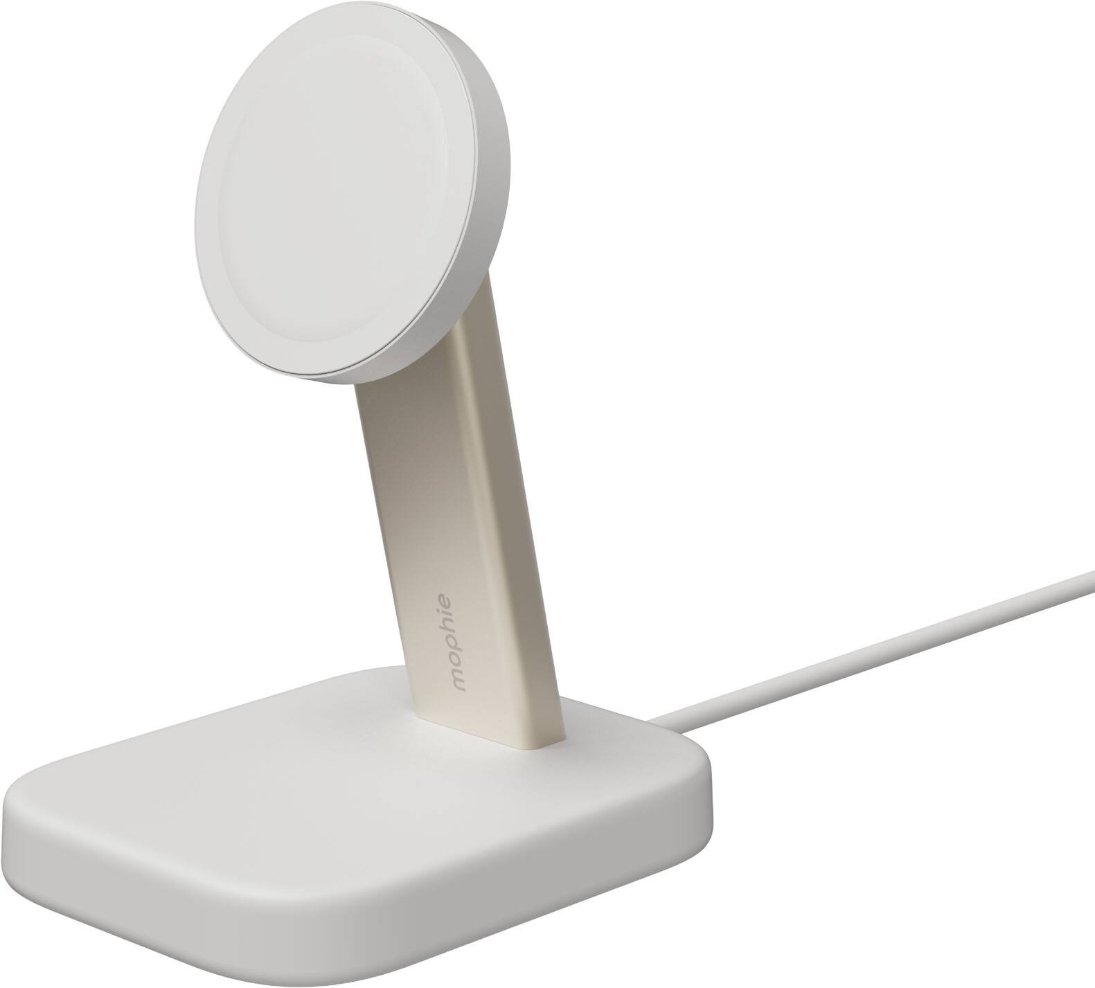 Left. mophie - Qi2 Charging stand white - White.