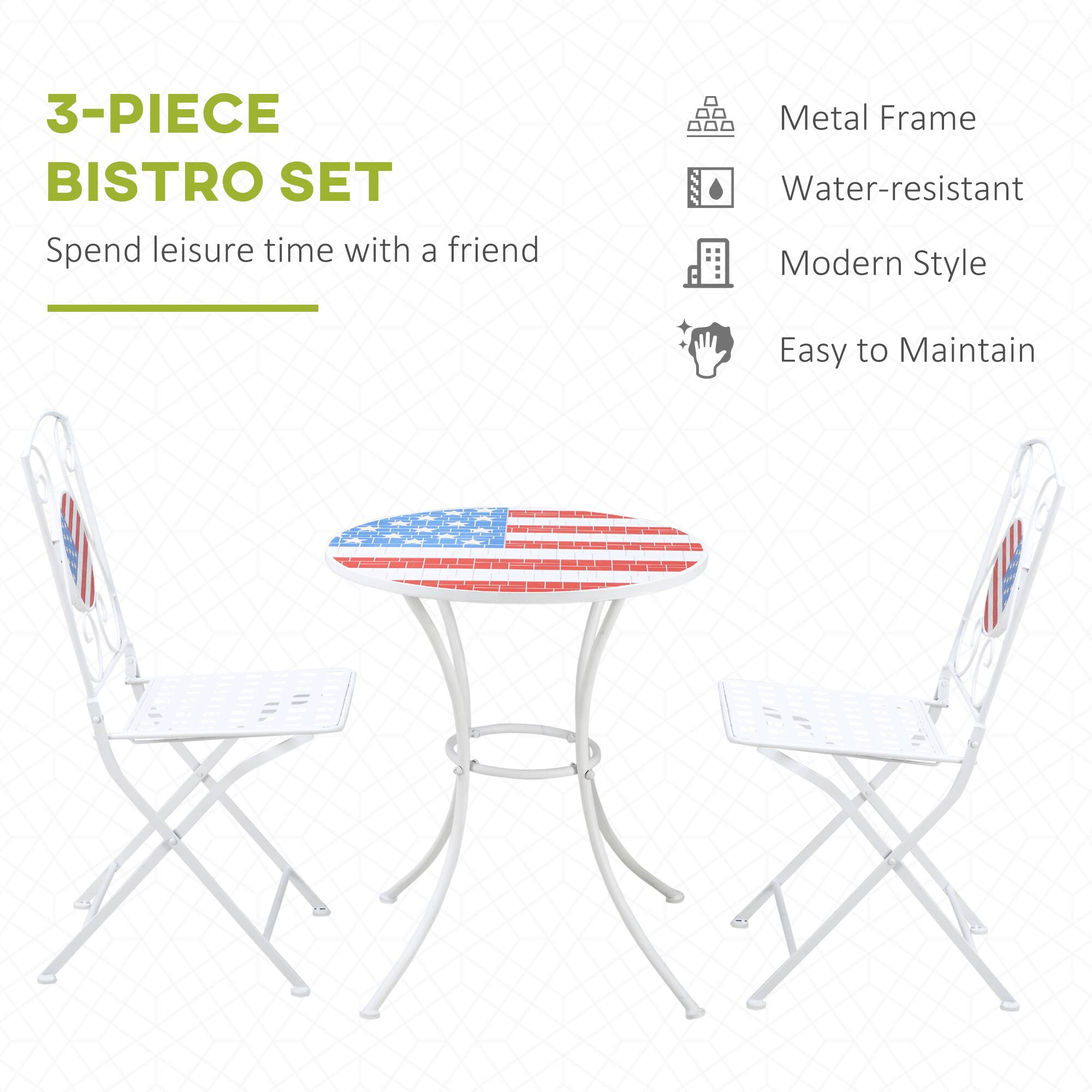 3-PIECE BISTRO SET  
Spend leisure time with a friend  

- Metal Frame  
- Water-resistant  
- Modern Style  
- Easy to Maintain
