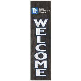 Jardine - Tulsa Community College 12" x 48" Outdoor Leaner Welcome Sign - Blue